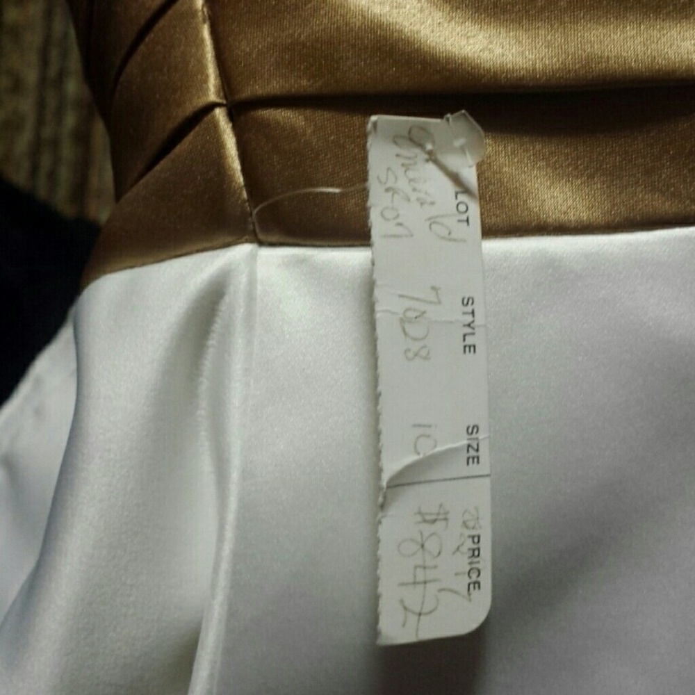 Wedding Dress in White Princess’s Royal Bronze Size 10 by Emerald Bridal - Picture 8 of 8